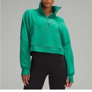 Lululemon Athletica Scuba Oversized Funnel-neck Half Zip (green)